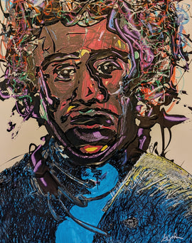"A Portrait in D Minor" $300 30x20 Mixed Media on Illustration Board