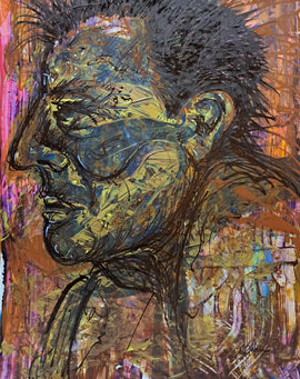 Beat $200 30"x20" Acrylic and Marker on Illustration Board Framed