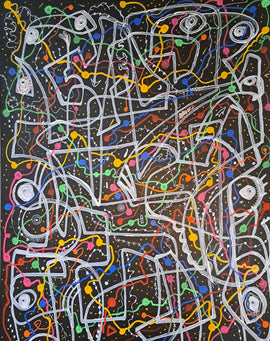 Busy Little Neurons $75 30"x20" Liquid Chalk on Masonite
