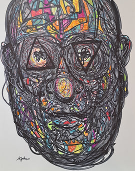 "Cognitive Dissonance" 30x20 Marker and Ink on IB $600