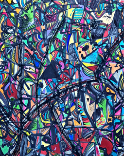 THE PRESENT MOMENT	 40X30	MIXED MEDIA ON ILL BOARD  $600