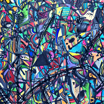 THE PRESENT MOMENT	 40X30	MIXED MEDIA ON ILL BOARD  $600