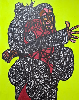 "Entangled" 30x20 Marker and acrylic on IB $200