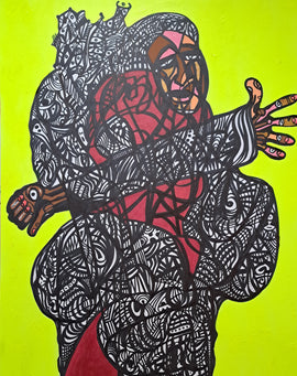 "Entangled" 30x20 Marker and acrylic on IB $200