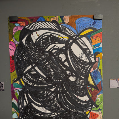 "Follow the Black" $75 2021 30x20 Marker on Illustration Board