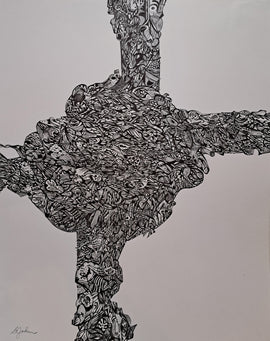 Fractal Totem 24"x19" Ink on Bristol $500
