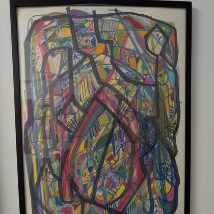 "Jacob's Machine" $200 2026 30"x20" Marker on Illustration Board