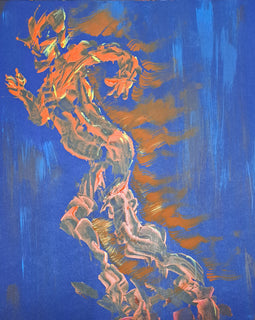 "Lake of Fire" $185 30x20 Acrylic on Illustration Board Framed