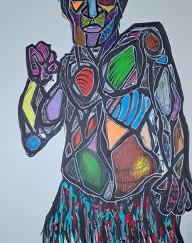 Mars 40x30 Mixed Media on Illustration Board