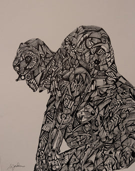 "Metamorphosis No. 2" SOLD 12"x 9" Ink on Bristol