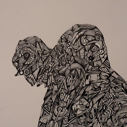 "Metamorphosis No. 2" SOLD 12"x 9" Ink on Bristol