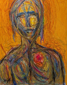 Quiet Desperation 30x20 Oil Sticks on Illustration board in frame