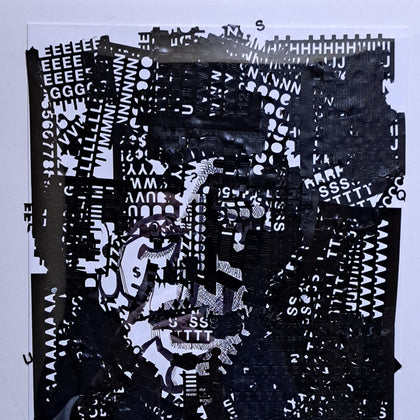 Sentient 12x9 Typography sheets and Ink on Bristol Board $100