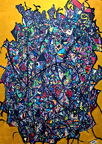 THE PRESENT MOMENT	 40X30	MIXED MEDIA ON ILL BOARD  $600