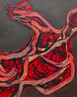 "Visceral Amoeba" $500 30"x40" Acrylic on Canvas Unframed