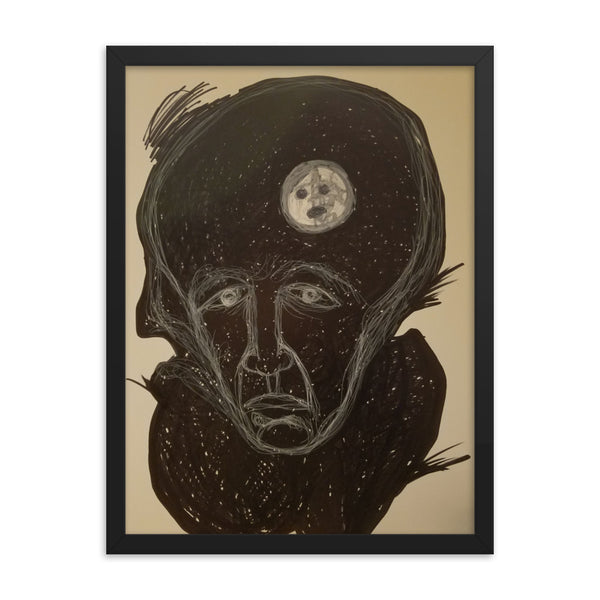 "Neanderthal Night Sky" Framed Print