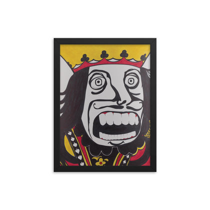 "King of Spades Has a Panic Attack" Framed Print
