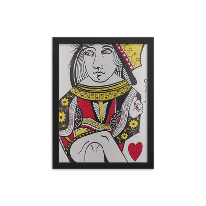 "The Queen of Hearts Has Secrets" Framed Print