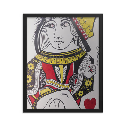 "The Queen of Hearts Has Secrets" Framed Print