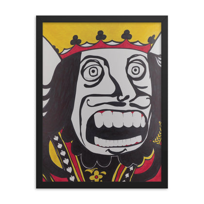 "King of Spades Has a Panic Attack" Framed Print