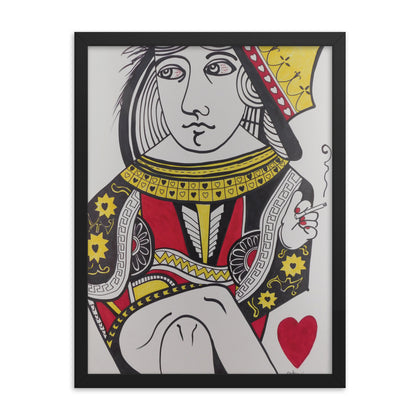 "The Queen of Hearts Has Secrets" Framed Print